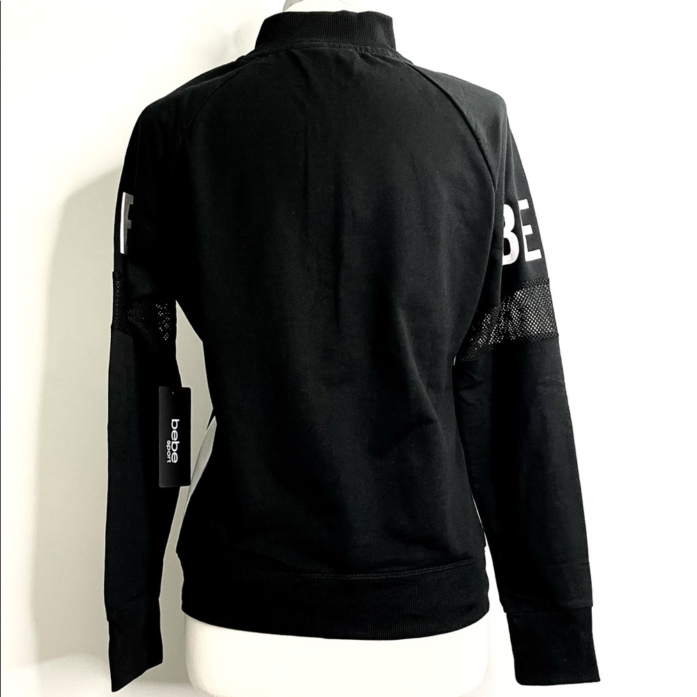 BEBE SPORT Long Sleeve 1/4 Zip Mock Neck Top - Picture 3 of 9
